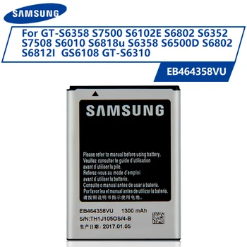 Oryginalny Samsung Samsung bateria EB464358VU do Samsung GT-S6358 S7500 S6102E S6802 S6352 S7508 S6010 S6818 S6358 S6500D S6812I GT-S6310