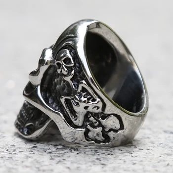 Osobowość punk gothic rock czaszka pierścień męskie 316L stal nierdzewna motocykl rowerzysta pierścień gumtree człowiek hip hop biżuteria akcesoria