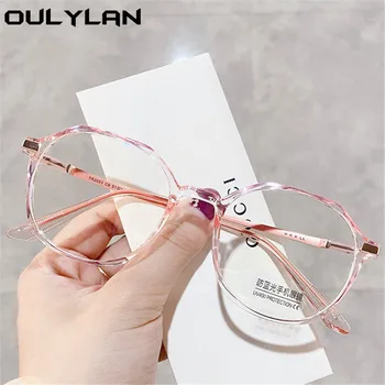 Oulylan Anti-blue Light Finished Myopia Glasses Women MenNearsighted Eyewear student przepisane im punkty widzenia minus 2.0
