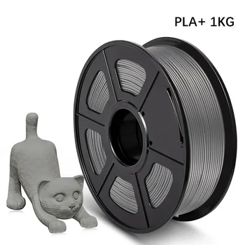 PLA Plus 3D Printer Filament 1kg 1.75 mm Good Toughness PLA+/PLA Accuracy Dimension +/-0.02 Grey Color FDM 3D Printing Material