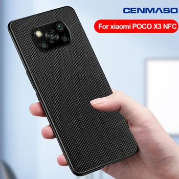 POCO X3 Case For Xiaomi Pocophone POCO X3 NFC mi 10 Ultra Redmi K30 Case Ultra CENMASO oryginalna nylonowa tekstury skórzany pokrowiec