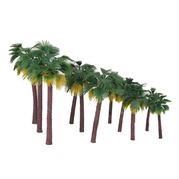 Pakiet 12 miniaturowych plastikowych palm bajkowy krajobraz ogród bonsai wystrój