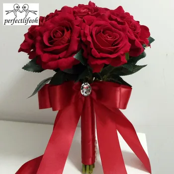 Perfectlifeoh bukiet ślubny biżuteria Foamflowers Róża bukiet ślubny biały atlas romantyczne bukiety ślubne bukiety ślubne