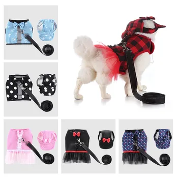 Pet Dog Harness Set Dress Leash Cap 3 In 1 No Pull Kamizelki Odblaskowe Spacerowe Smycze Dla Małych Średnich Psów Puppy Chihuahua