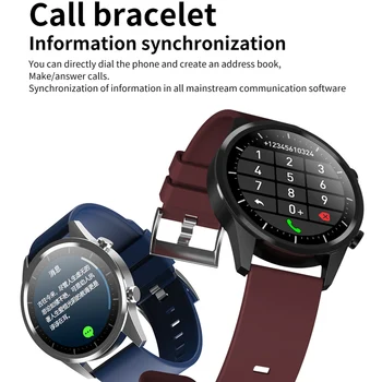 Pełna Dotykowy Przez Cały Inteligentne Zegarki Mężczyźni Kobiety Połączenie Bluetooth Smartwatch Rytmu Serca Monitor Ciśnienia Krwi Fitness Tracker Zegarki Sportowe