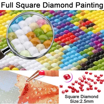 Pełna kwadratowy/okrągły wiertarka 5D DIY Diament malarstwo 