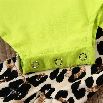 Plac Letnia Odzież Córeczka Leoparda Odzież Top Suwaki Kieszeni Spalony Długie Spodnie Fluorescencyjny Kolor Stroje Zestaw