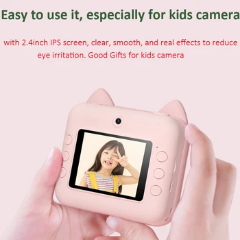 Plac kamera Child Instant Print Camera For Kids Birthday Gift 12MP Cartoon Cute Photo Video Digital Camera With Print Paper