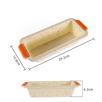 Platynowy silikon prostokątny tort formy wysoka odporność na temperaturę антипригарный tort prostokątny toast formy może być umieszczony w ove