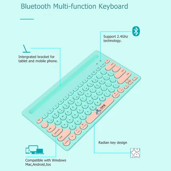 Podwójna Model Bluetooth&2.4 G bezprzewodowa klawiatura dla systemu Mac/Windows/Andriod/IOS Gaming 79 klawiszy klawiatura do iPad/iPhone klawiatura Bluetooth