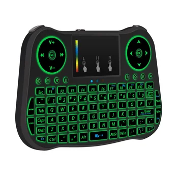 Podświetlenie Bezprzewodowa mini klawiatura 2.4 G Air Mouse wielokolorowy pilot zdalnego sterowania z podświetleniem dla systemu Android Box PC TV Gamepad Xbox