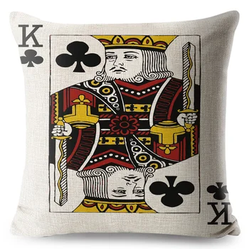 Poker Król, Królowa i Jack poszewka kreskówka bielizna 45*45 cm ozdobne drukowane poszewki na poduszki na kanapie w domu rzucić poszewkę