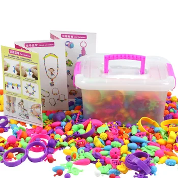 Pop-koraliki zestaw dla dzieci rzemiosła DIY kreatywne kolorowe różne kształty dziewczyny, zabawki, prezenty ręcznie wykonane naszyjniki 1050 szt.