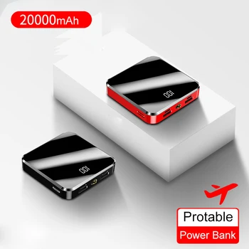 Power Bank 20000 mah Przenośny mini-повербанк dla iPhone 11 XR Samsung Xiaomi Powerbank z wyświetlaczem LCD ładowarka zewnętrzna