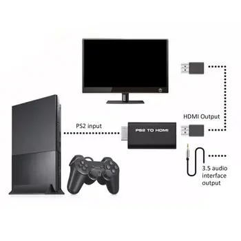 Przenośny dla PS2 do zgodnego ze standardem HDMI Audio-Wideo konwerter adapter AV HDMI-kabel do SONY PlayStation 2
