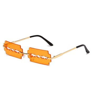 Puste metalowe okulary projektant marki kobiety vintage okulary bez oprawek moda małe ramki retro okulary przeciwsłoneczne UV400 okulary