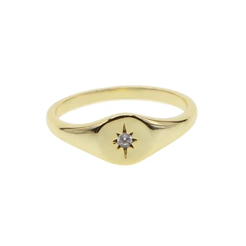 Północna gwiazda Złoty pierścień moda damska kostki palców pierścionki biżuteria bagietki Femme girl oświadczenie pinky pierścień biżuteria 2020