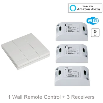 QIACHIP Smart Home Wifi Switch 10A 2200 433Mhz Wireless RF Remote Control Switch For Alexa Google Home Timer Automation Module