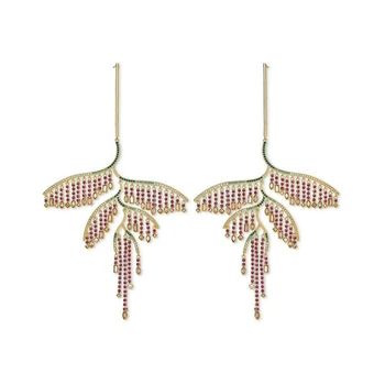 QSJIE highquality 2020 new swa, fashion jewelry color crystal pomponem leaf długie kolczyki kolczyki Kolczyk kobiet biżuteria