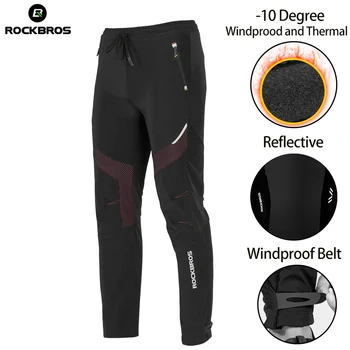 ROCKBROS mężczyźni zimowy rower rowerowe spodnie polar Термальность wodoodporny odkryty spodnie sportowe rowerowa odzież rajstopy spodnie sprzęt