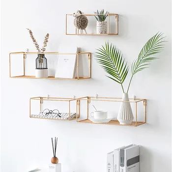 Regał Do Przechowywania Kutego Żelaza Ścienny Regał Siatkowy Nordic Simple Home Wall Decoration Storage Shelf Artwork