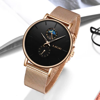 Reloj New LIGE Women Luxury Brand Watch proste kwarcowy zegarek Lady wodoodporny zegarek kobiet moda casual zegarki Reloj Mujer