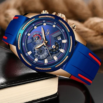 Relojes Hombre 2019 LIGE męskie zegarki nowe silikonowe wojskowo-sportowe zegarki Męskie wodoodporny zegarek Kwarcowy zegarek Montre Homme