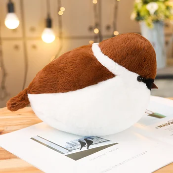 Rodzina Wróbli pluszowe zabawki latająca brązowy ptak realistyczne drzewne zwierzęta miękka lalka z gniazdem dzieci pocieszające prezent
