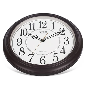 Rytm 14 cali proste okrągłe zegary ścienne ciche zegarek kwarcowy salonie godzinę Westminster gongu i uderzające regulator głośności