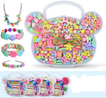 Różne temat 350PCS koraliki akrylowe dla dzieci, dziewczyn naszyjnik i bransoletka DIY koraliki budowlany zestaw edukacyjne zabawki edukacyjne