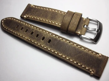 Ręcznie Nowy 20 mm 22 mm retro pasek do zegarków wysokiej klasy retro skóra bydlęca watchband pasek z prawdziwej skóry bransoletka pasek Męskie bransoletki