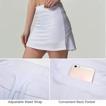 S-XXXL korty spódnica z kieszenią na telefon Badminton Golf spódnica Wysoka Talia fitness spodenki kobiety sport jogging siłownia sportowe spodenki
