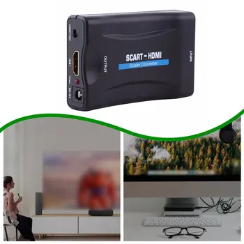 SCART To HDMI Video Converter 1080P Video Audio High End Converter AV Signal Adapter High Definition TV Receiver