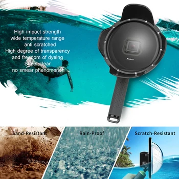 SHOOT 6 inch Diving Dome Port for GoPro Hero 7 6 5 Black Sport Camera with Waterproof Case Dome for Gopro 7 6 Go Pro Accessory