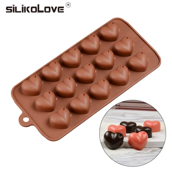 SILIKOLOVE 15 jamy DIY miłość, Serce, czekolada formy silikonowe ślubne cukierki Bkaing formy cupcake dekoracji do pieczenia formy