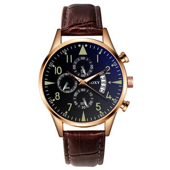 SOXY męski zegarek Klasyczny Złoty kalendarz męskie skórzane zegarek relogio masculino zegarek Kwarcowy świetliste popularne zegarek saati