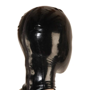 Seksowna bielizna egzotyczny unisex czarny lateks wprost kaptury otwory nosowe cekc Zentai fetysz dostosować rozmiar kostiumy