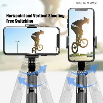 Selfie Stick Statywy Stabilizator Ręczny Cardan Z Potrząsanie Bezprzewodowy Bluetooth Pilot Zdalnego Sterowania Palo Chowany Składany Monopod Dla Live