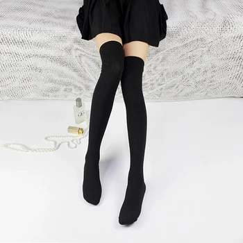 Sexy bielizna pończochy legginsy w paski biodra wysokie pończochy damskie erotyczne ciepłe nad kolanem długie pończochy (SO07)