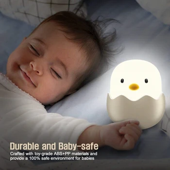 Silikonowy dotykowy led jajko kurczak forma nocne, plac zabaw dla dzieci sypialnia decor akumulator lampa do dziecięcego snu