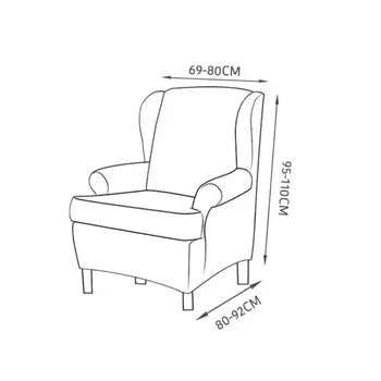 Skrzydło pokrowce na krzesła pokrowce na krzesła elastyczny odchylany podłokietnik King Back pokrywa krzesła odcinek pokrowce jednolity kolor dla skrzydła krzesła