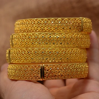 Skręcone kolor złoty bransoletka dla kobiet, osób Dubaj ślubne, bransoletki etiopczyk bransoletki i bransoletki afrykańskie biżuteria arabski Bliski Wschód