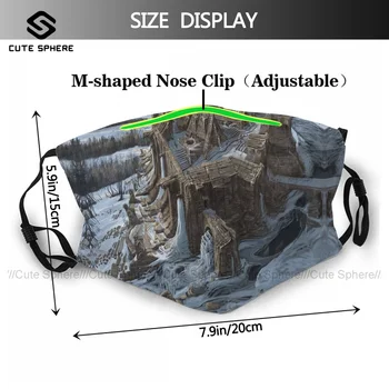 Skyrim Face Mask Wzór Breathing Fashion Adults Cloth Twarzowy Mouth Mask With Filters