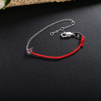 Slovecabin srebra próby 925 czerwona lina łańcucha bransoletki z Kryształem CZ dla kobiet wysokiej jakości luksusowe Femme Fine Jewelry