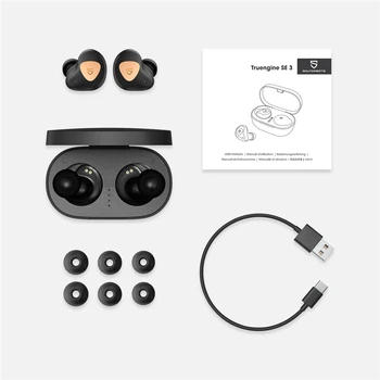 SoundPEATS Truengine 3 SE Bluetooth TWS słuchawki APTX bezprzewodowe słuchawki podwójny mikrofon CVC 8.0 dotykowy regulator głośności z QualcommChip