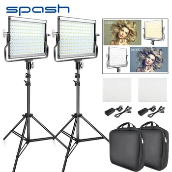 Spash L4500 2 zestawy LED Video Light with Tripod Bi-color 3200K-5600K CRI95 Photography Lighting Photo Lamp Light for Video Studio