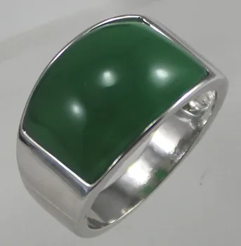 Sprzedaż hurtowa męski zielony kamień pozłacany pierścień #7--12 5.29