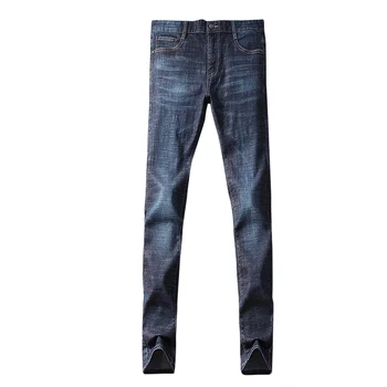 Starbags pp oryginalny czaszka niemiecki cztery pory roku dżinsy popularne haftowane etykiety skórzane casual slim niebieski elastyczne spodnie połowy talii