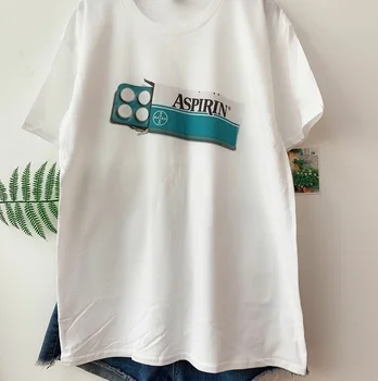 Starqueen-JBH 1szt fajne mody zadbane meble ubrania aspiryna graficzny tee letnia moda unisex t-shirt bawełna kobiety mężczyźni top