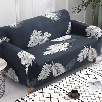 Stretch elastyczny drukowany sofa pokrowiec Biały kwiat w czarnej tkaniny uniwersalne pokrowce sofa pokrowce na wystrój domu 1/2/3/4 miejsc siedzących